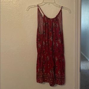 Red romper with shorts attached